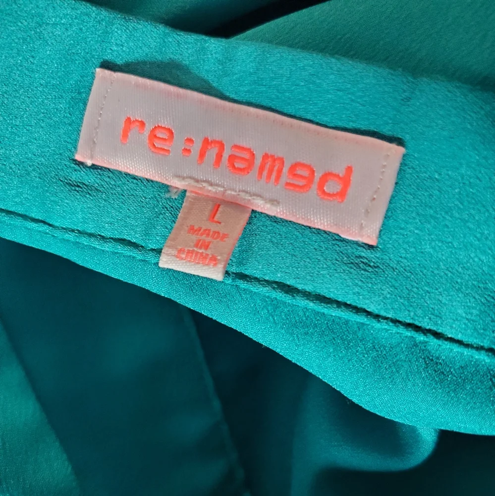 New! Emerald Satin Ruffle Skirt